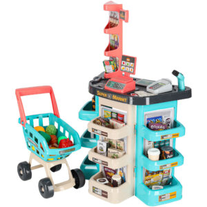 Supermarket sklep kasa fiskalna + wózek