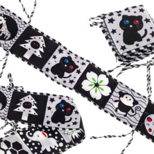 Książeczka sensoryczna kontrastowa miękka nauka widzenia ochraniacz do łóżeczka