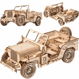 Drewniane Puzzle 3D - Pojazd Wojskowy Jeep