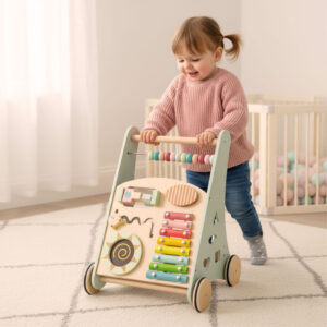 Pchacz chodzik drewniany z liczydłem