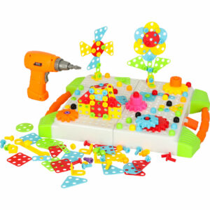 Wkrętarka wiertarka śrubki klocki konstrukcyjne zestaw majsterkowicza 181 el.