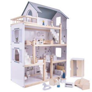 Domek dla lalek drewniane mebelki 80 cm