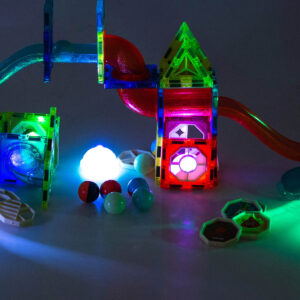 Klocki magnetyczne tor kulkowy świecący 75 el.